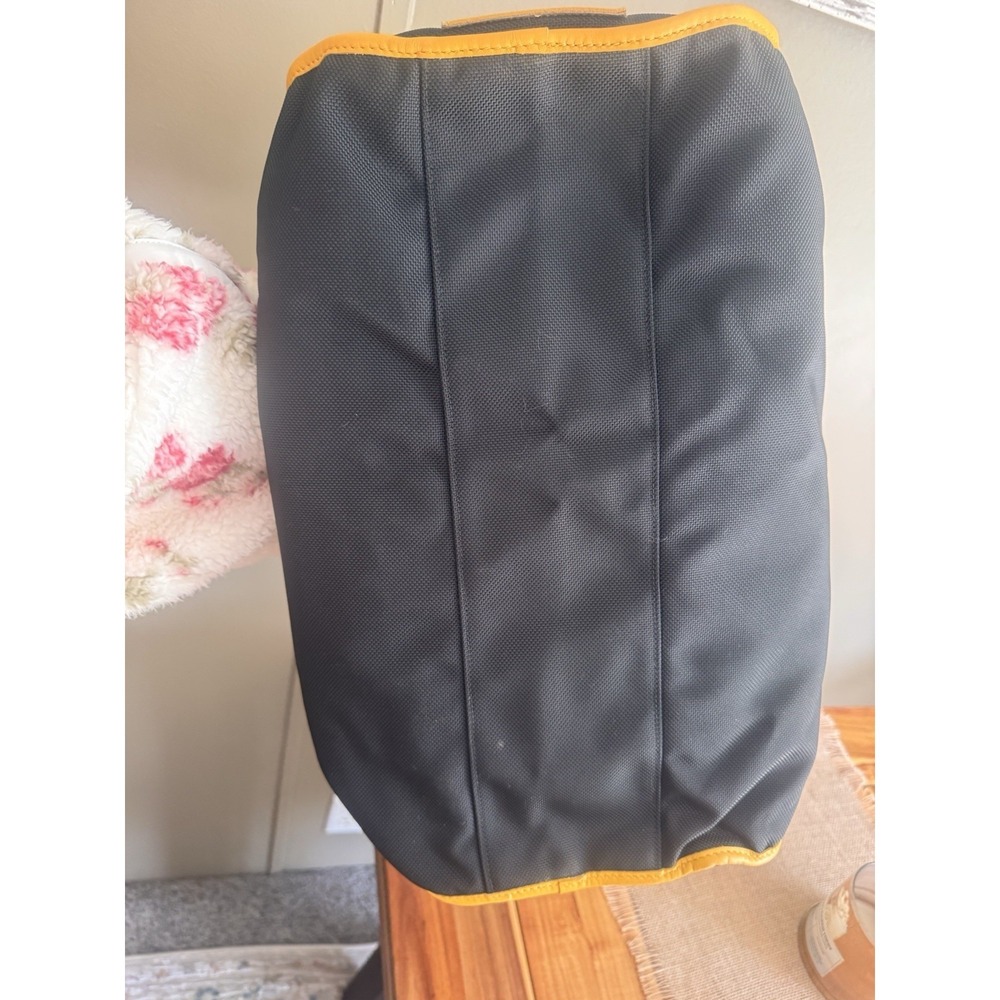 VTG 1996 Coach USA MADE Olympics Duffle Bag Yellow/Black Leather/Nylon Charm+Tag - Picture 9 of 10